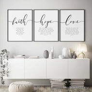 3pcs/Set Faith Hope Love Bible Verse Scripture Quote Hebrews 11 Wall Art Print Pictures For Christia