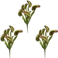 3Pcs Artificial Venus Flytrap Plants Lifelike Faux Carnivorous Venus Flytrap Plants Fake Venus Flytr