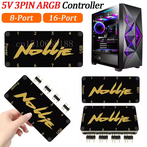 5V 3PIN ARGB Controller 8/16 Way Addressable ARGB Splitter Support SignalRGB OpenRGB ARGB Fan HUB Co