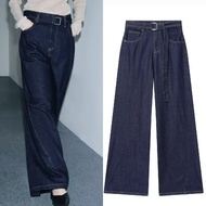 Navy Denim Wide Leg Pants 80108 (TENC)