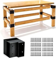 Heavy Duty Workbench Bracket Kit - 3-Way Corner Brackets, 8-Pack Right Angle DIY Workbench Kit for 2