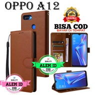 Flip Case Oppo A12 Flip Dompet Casing HP Flip Wallet Leather Cover