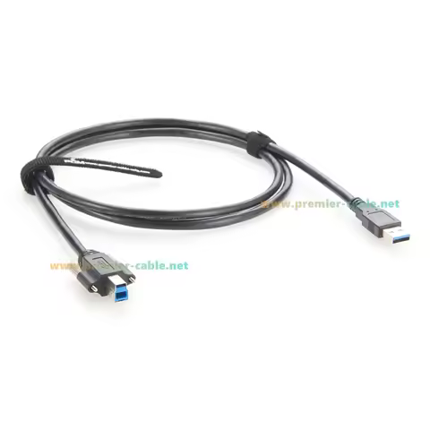 USB 3.0 A Male to Type-B Male Cable with Screw Lock USB A to USB B Printer Cable Machine Vision Indu