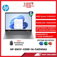 HP-ENVY-X360-14-FA0141AU-SVR-AMDRYZEN5-8640,16GBR5(OB),512GBSSD,AMDRADEON,14"TOUCH,W1164,2YRS,HS