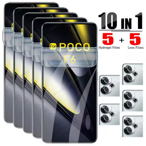 10IN1 Hydrogel Film For POCO F6 X7 X6 F7 Pro Soft Lens Film For POCO F7 Ultra M6 X5 X4 X3 F5 C65 M5S