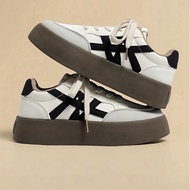 Women's Sneakers with 4-5cm Raised Sole, Black and White, Sporty Fashion, Modern Style, Code H89