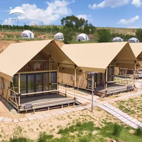 Outdoor Waterproof Loft House Tent Luxury Two-story Living Resort Glamping Safari Hotel Lodge Tents 