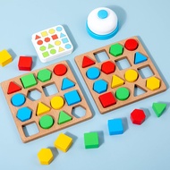Elderly Infatuated Disease Wooden Products Wooden Double Combat Toys Geometry Matching Building Bloc