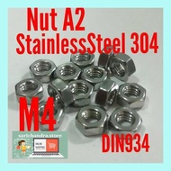 Sejgdnm Nut M4 Stainless 304 A2 Din934 Alldknuj