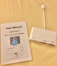 lightning OTG 蘋果手機平板轉接頭 轉 HDMI 轉usb 轉lightning