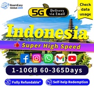 Indonesia eSIM Ultra 5G/4G Data 60-365Days|Total 1GB-10GB Data High Speed Travel eSIM Package