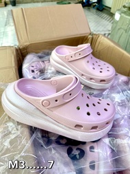 รองเท้าแตะแบบสวม Croc Crush Clog Sz.M4-M7 พร้อมส่ง ส้นหนาvใส่สบาย ใส่แล้วขายาว สีชมพูมาใหม่ AMA113
