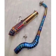 DAENG4 FULL BLUEMOON EXHAUST RACING 1SET OPEN Spec FOR XRM 110/125 WAVE 100/110/125 BONUS SYM KRISS 