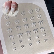 10pcs Alloy Bowknot Love Nails Art Charms Decorations 3D Luxury Metal Silver Bows Shaped Jewellery D