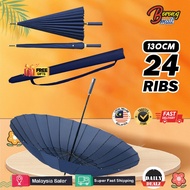 24 Ribs Long Handle Big Umbrella Anti-UV Sun Rainstorm Protector Large Surface Parasol / Payung Besa
