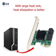 Ueblock✈ PCI-E 1X SATA3.0 4 การ์ดขยายพอร์ตพร้อมแผ่นกั้น 6Gbps สำหรับ Windows Extrementers