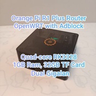Orange Pi R1 Plus, OpenWRT with Adblock, 1GB Ram, 32GB TF Card