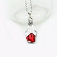 MERAH Fashion necklace red heart bottle pendant necklace