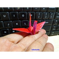 80pcs 3-Inch Red Color Origami Cranes Hand-folded From 3" x 3" Square Paper. (CY paper series). #FCA