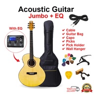 TECHNO (JF-41EQ) 41 Inch Jumbo EQ Acoustic Guitar Cutaway Accessories Set Gitar Akustik Murah 吉他 配件