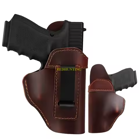 IWB Leather Gun Holster for Concealed Carry Compatible with Glock 19/43X XDS/Hellcat Taurus G2C/G3C/
