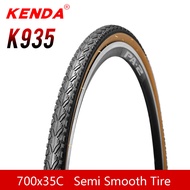 【ready】kenda bicycle tire 700C 700x35C tire gravel bike road bike tires 37-622 skinwall yellow side grabel semi smooth low resistance ultralight 605g high quality