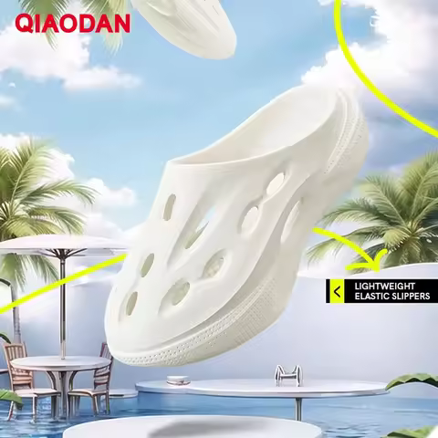 QIAODAN Venomous Breathable Sports Slippers Women's 2024 Summer New Outdoor Soft Sole Comfortable Ho