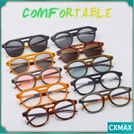 CVMAX Pilot Round Sunglasses, Punk Double Bridge Orange Shades, Retro Luxury Fashion 70s Glasses for