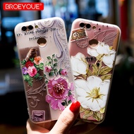 BROEYOUE Case For Huawei P20 P10 P9 P8 Lite 2017 Nova 2 Plus SE 3D Relief TPU Flowers Case Cover For