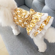 DY Loving Summer Breathable Floral Cotton Bow Princess Tutu Dress for Small Dog