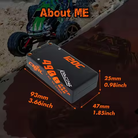 2PCS CNHL 2S Shorty Lipo Battery 7.4V 4900mAh 120C HardCase with Deans T Plug for RC Drift Car Truck