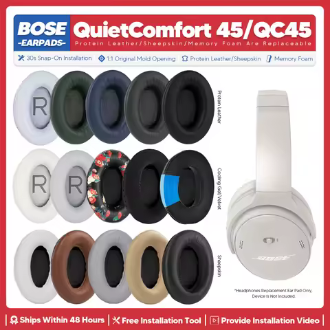 Replacement Ear Pads For Bose QuietComfort 45 QC45 Wireless Headphone Accessories Headset Ear Cushio