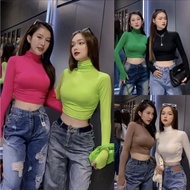 CROPTOP SHIRT WITH LONG-SLEEVE COLLAR CL9