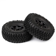 4Pcs 1.55 Inch Tyres Plastic 1.55 Beadlock RimRubber Tires 110 R