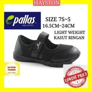 PALLAS JAZZ Kasut Sekolah Hitam Perempuan Sekolah Rendah LIGHT WEIGHT | Primary Girls Black School S