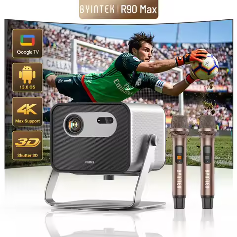 BYINTEK R90 Max Magic 4 Max Projector 4K Full HD 1080P 2200 Anis Lumens Android 11.0 WiFi 6 Auto Foc