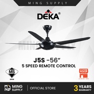 MS_ SIRIM DEKA J5S Ceiling Fan 5 Blades Remote Control 56" Fans AC Motor ABS Blade Kipas Siling Syil