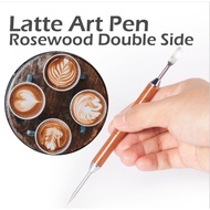 Ready Stock 🇲🇾 Coffee Latte Art Pen, Rosewood handle Barista Pen. Coffee Decorating tools