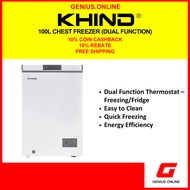 KHIND/MECK 100L Chest Freezer Dual Function FZ100S/MFZ128
