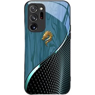 Urgalaxy Sarung Telefon Kaca Berpola Kayu Naga yang Dipersonalisasi untuk S25 S24 S23 Ultra, Sarung 