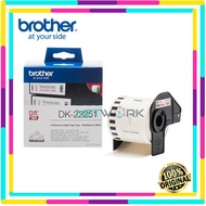 BROTHER P-TOUCH ORIGINAL DK22251 CONTINUOUS LENGTH PAPER TAPE (62mm x 15.24m) -BLACK/ RED