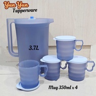 Tupperware Giant Pitcher 3.7L / Blossom Mugs with Seal 350ml Tupperware Pitcher Tupperware Water Pit