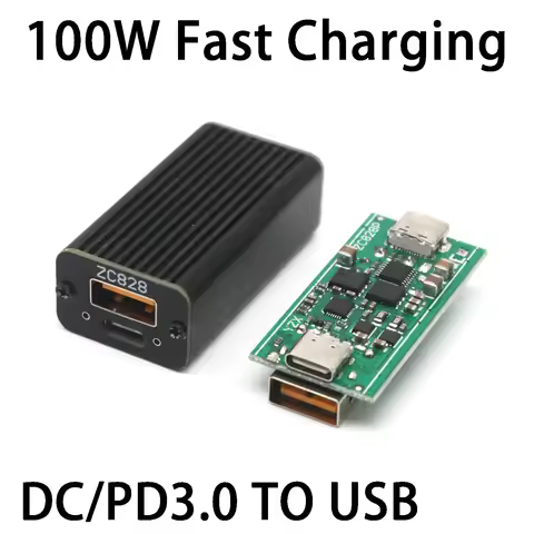 100W 5A PD Fast Charging Converter Car Charger 12V 24V DC TO USB TYPEC Desktop Phone Charge QC4.0/5.