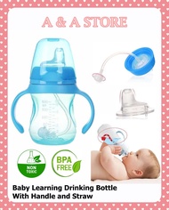 Baby Learning Drinking Cup / Infant Drinking Water Bottle With Handle / Kids School Straw Cup / Duckbill Cup 180ml