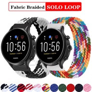 22mm Braided Solo Loop strap For Fossil Gen 5 4 Carlyle HR Julianna HR Band for Fossil Sport 43mm / 