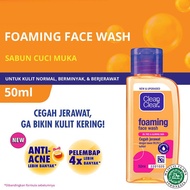 Clean & Clear Foaming Face Wash Men 100ml 50ml - Clean N Clear Acne & Oil Control CNC Sabun Cuci Muk