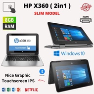 HP X360 TOUCHSCREEN INTEL PENTIUM WINDOW 10 PRO 8GB RAM 128GB SSD SLIM BUSINESS LAPTOP