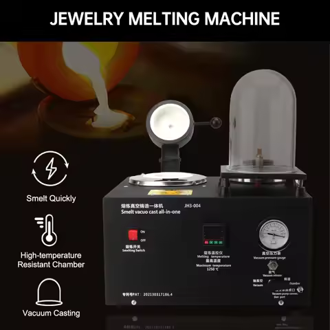 2L 3-in-1 Jewelry Casting Machine 110V/220V Vacuum Melting Furnace for Gold Silver Metal Smelting Re