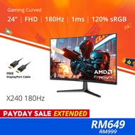PRISM+ X240 (1500R) 24 180Hz 1ms Curved FHD [1920 x 1080] Adaptive Sync Ready Gaming Monitor