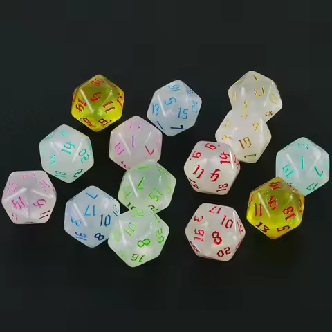 20 Sided Dice Cubes For DND NONE-TOXIC Material Fantasy Starlight Effect Amazing Retro Font Styles F